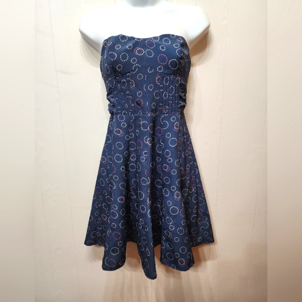 American Eagle Dress‎ Size 2 Strapless Mini Navy Casual Summer C204